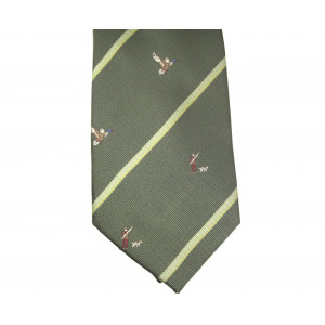 Krawat w stylu  myśliwskim Skogen, haft kaczki