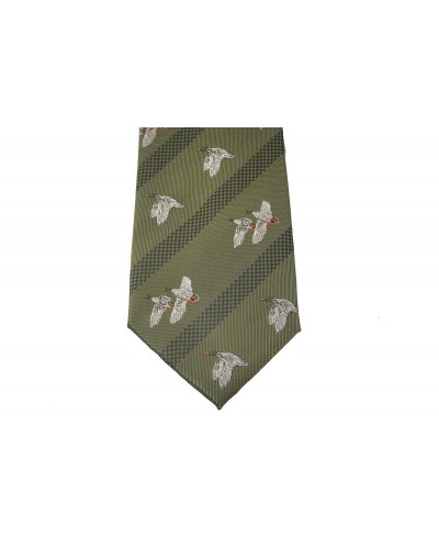 Krawat w stylu myśliwskim Skogen, haft kaczek