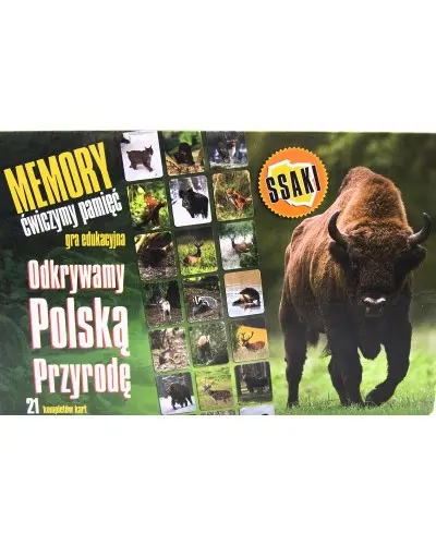 Karty edukacyjna Memory z serii Odkrywamy Polską Przyrodę zwierzęta